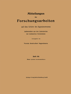 Mitteilungen über Forschungsarbeiten auf dem Gebiete des Ingenieurwesens von Kirner,  Josef