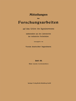 Mitteilungen über Forschungsarbeiten auf dem Gebiete des Ingenieurwesens von Kirner,  Josef