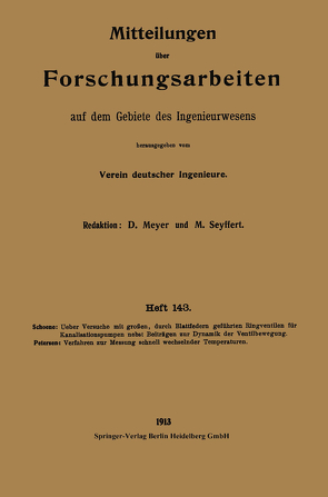 Mitteilungen über Forschungsarbeiten auf dem Gebiete des Ingenieurwesens von Schoene,  Kurt