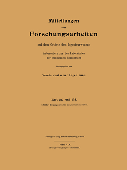 Mitteilungen über Forschungsarbeiten auf dem Gebiete des Ingenieurwesens von Schöttler,  Rudolf