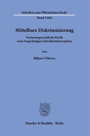 Mittelbare Diskriminierung. von Vrhovac,  Biljana