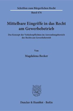 Mittelbare Eingriffe in das Recht am Gewerbebetrieb. von Becker,  Magdalena