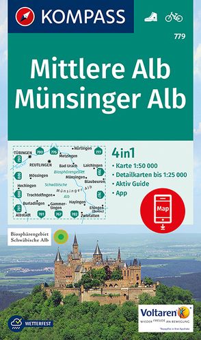 KOMPASS Wanderkarte Mittlere Alb, Münsinger Alb von KOMPASS-Karten GmbH