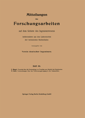 Mittteilungen über Forschungsarbeiten auf dem Gebiete des Ingenieurwesens von Borth,  Walther, Rieppel,  Paul