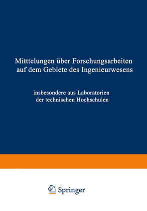 Mittteilungen über Forschungsarbeiten auf dem Gebiete des Ingenieurwesens von Kammerer,  Otto