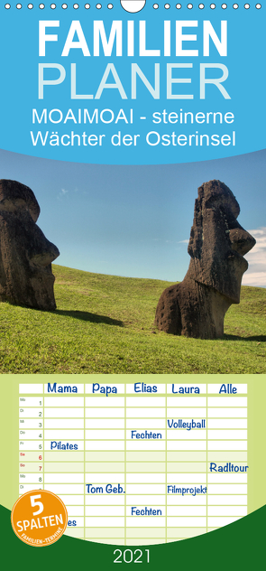 MOAI – steinerne Wächter der Osterinsel – Familienplaner hoch (Wandkalender 2021 , 21 cm x 45 cm, hoch) von Hartmann,  Carina