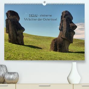 MOAI – steinerne Wächter der Osterinsel (Premium, hochwertiger DIN A2 Wandkalender 2021, Kunstdruck in Hochglanz) von Hartmann,  Carina