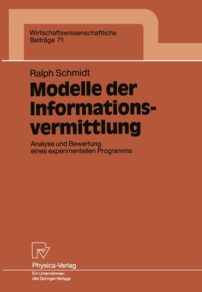 Modelle der Informationsvermittlung von Schmidt,  Ralph