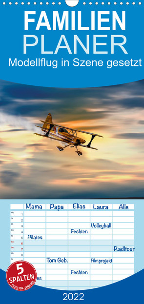 Familienplaner Modellflug in Szene gesetzt (Wandkalender 2022 , 21 cm x 45 cm, hoch) von Gödecke,  Dieter