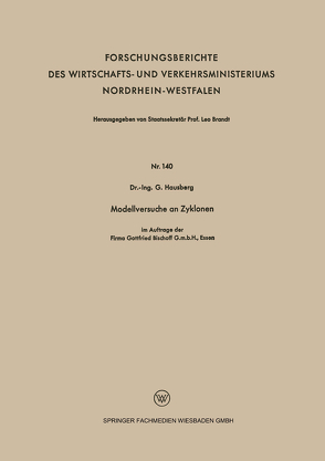 Modellversuche an Zyklonen von Hausberg,  Gerhard