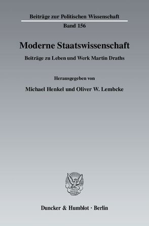 Moderne Staatswissenschaft. von Henkel,  Michael, Lembcke,  Oliver W.