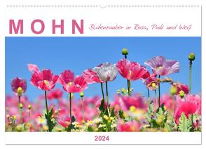 Mohn, Blütenzauber in Rosa, Pink und Weiß (Wandkalender 2024 DIN A2 quer), CALVENDO Monatskalender von Löwer,  Sabine