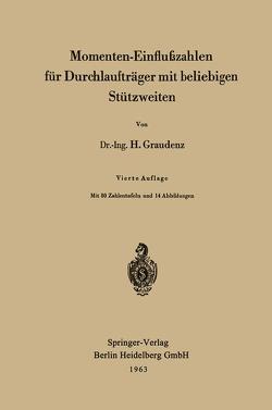 Momenten-Einflußzahlen für Durchlaufträger mit beliebigen Stützweiten von Graudenz,  Heinz