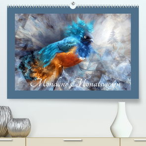 Mondäne Monatswesen (Premium, hochwertiger DIN A2 Wandkalender 2022, Kunstdruck in Hochglanz) von glandarius,  Garrulus