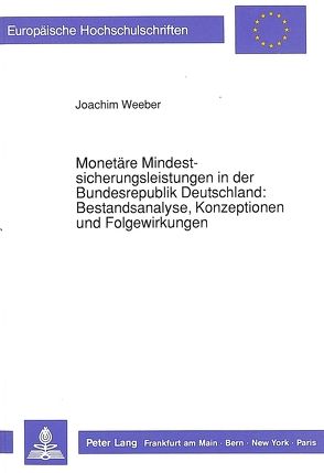 Monetäre Mindestsicherungsleistungen in der Bundesrepublik Deutschland:- Bestandsanalyse, Konzeptionen und Folgewirkungen von Weeber,  Joachim