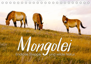 Mongolei – Endlose Steppe und wilde Natur. (Tischkalender 2024 DIN A5 quer), CALVENDO Monatskalender von Monkey,  Happy