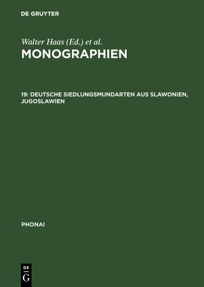 Monographien / Deutsche Siedlungsmundarten aus Slawonien, Jugoslawien von Popadic,  Hanna