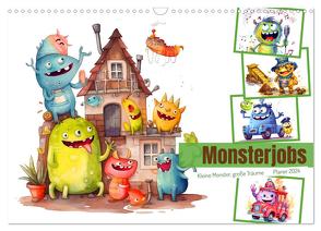 Monsterjobs – Kleine Monster, große Träume (Wandkalender 2024 DIN A3 quer), CALVENDO Monatskalender von Frost,  Anja