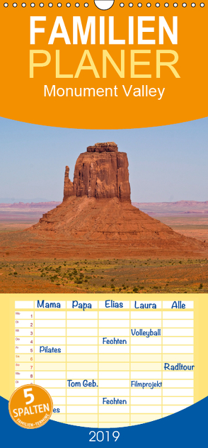 Monument Valley – Familienplaner hoch (Wandkalender 2019 , 21 cm x 45 cm, hoch) von Malaman,  Fritz