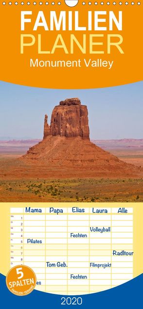 Monument Valley – Familienplaner hoch (Wandkalender 2020 , 21 cm x 45 cm, hoch) von Malaman,  Fritz