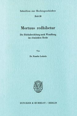 Mortuus redhibetur. von Lederle,  Rosalie