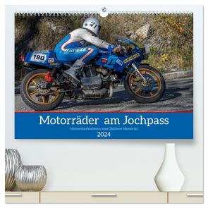 Motorräder am Jochpass (hochwertiger Premium Wandkalender 2024 DIN A2 quer), Kunstdruck in Hochglanz von Käufer,  Stephan