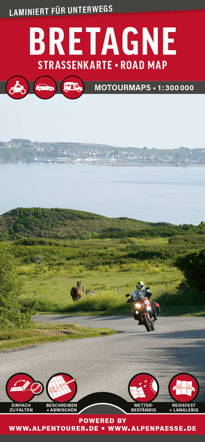 MoTourMaps Bretagne Auto- und Motorradkarte 1:300.000