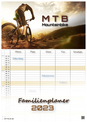 MTB | Mountainbike – 2023 – Kalender DIN A3 – (Familienplaner) von GP-Fever.de