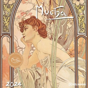 Mucha 2024 – Wand-Kalender – Broschüren-Kalender – 30×30 -30×60 geöffnet – Kunst-Kalender von Mucha,  Alfons