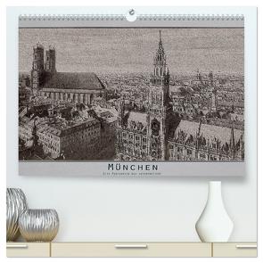 München, alte Postkarten neu interpretiert. (hochwertiger Premium Wandkalender 2024 DIN A2 quer), Kunstdruck in Hochglanz von Renken,  Erwin