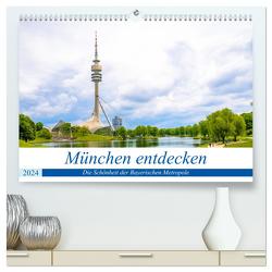 München entdecken – Die Schönheit der Bayerischen Metropole (hochwertiger Premium Wandkalender 2024 DIN A2 quer), Kunstdruck in Hochglanz von Ganz,  Stefan