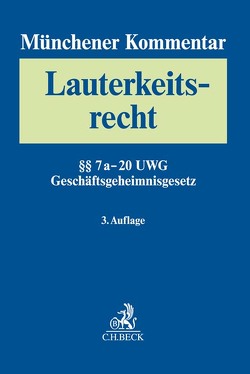 Münchener Kommentar zum Lauterkeitsrecht Bd. 2: Besondere Fallgruppen und Rechtsgebiete, §§ 7a-20 UWG von Alexander,  Christian, Bähr,  Peter, Brammsen,  Joerg, Busche,  Jan, Ehricke,  Ulrich, Ernst,  Stefan, Fritzsche,  Jörg, Glöckner,  Jochen, Hagenmeyer,  Moritz, Hauck,  Ronny, Heermann,  Peter W., Jänich,  Volker Michael, Kamlah,  Dietrich, Köber,  Christiane, Könen,  Daniel, Krbetschek,  Clemens, Leible,  Stefan, Mankowski,  Peter, Menke,  Burkhart, Micklitz,  Hans-Wolfgang, Namysłowska,  Monika, Oelrichs,  Carsten, Ottofülling,  Andreas, Raue,  Benjamin, Ruess,  Peter, Schaffert,  Wolfgang, Schlingloff,  Jochen, Sosnitza,  Olaf, Wiebe,  Andreas