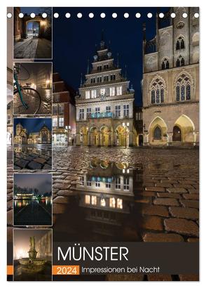 Münster – Impressionen bei Nacht (Tischkalender 2024 DIN A5 hoch), CALVENDO Monatskalender von Herzog,  Gregor