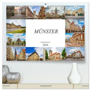 Münster Impressionen (hochwertiger Premium Wandkalender 2024 DIN A2 quer), Kunstdruck in Hochglanz von Meutzner,  Dirk