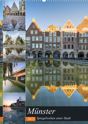 Münster – Spiegelwelten einer Stadt (Wandkalender 2023 DIN A2 hoch) von Herzog,  Gregor