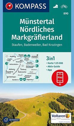 KOMPASS Wanderkarte Münstertal, Nördliches Markgräflerland, Staufen, Badenweiler, Bad Krozingen von KOMPASS-Karten GmbH