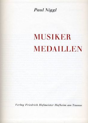 Musikermedaillen, I von Niggl,  Paul