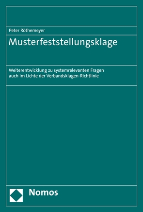 Musterfeststellungsklage von Röthemeyer,  Peter