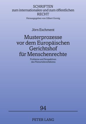 Musterprozesse vor dem Europäischen Gerichtshof für Menschenrechte von Eschment,  Jörn