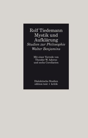 Mystik und Aufklärung von Tiedemann,  Rolf