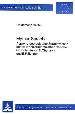 Mythos Sprache von Sarter,  Heidemarie