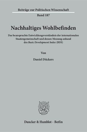 Nachhaltiges Wohlbefinden. von Dückers,  Daniel