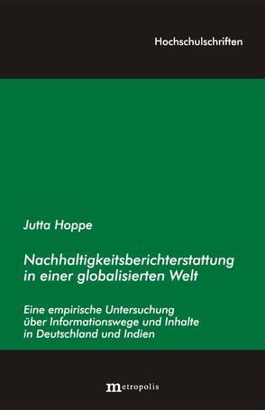 Nachhaltigkeitsberichterstattung in einer globalisierten Welt von Hoppe,  Jutta