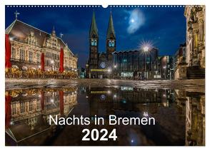 Nachts in Bremen (Wandkalender 2024 DIN A2 quer), CALVENDO Monatskalender von Hagens,  Jens