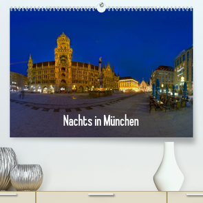 Nachts in München (Premium, hochwertiger DIN A2 Wandkalender 2023, Kunstdruck in Hochglanz) von Tabken,  Dimo