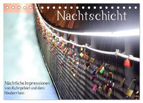 Nachtschicht – Nächtliche Impressionen vom Ruhrgebiet und dem Niederrhein (Tischkalender 2024 DIN A5 quer), CALVENDO Monatskalender von Daus,  Christine