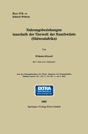 Nahrungsbeziehungen innerhalb der Tierwelt der Namibwüste (Südwestafrika) von Kühnelt,  Wilhelm