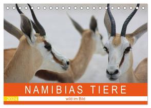 Namibias Tiere – wild im Bild (Tischkalender 2024 DIN A5 quer), CALVENDO Monatskalender von Franke-Kunz,  Brigitte