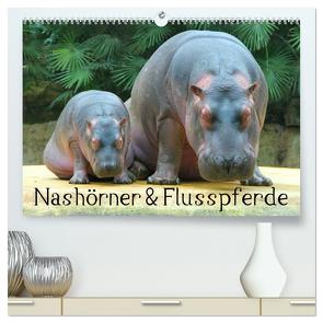 Nashörner & Flusspferde (hochwertiger Premium Wandkalender 2024 DIN A2 quer), Kunstdruck in Hochglanz von Stanzer,  Elisabeth