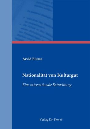 Nationalität von Kulturgut von Blume,  Arvid